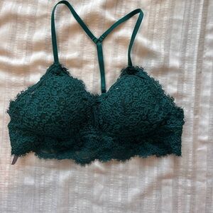 Aerie Lace Bralette in Deep Green